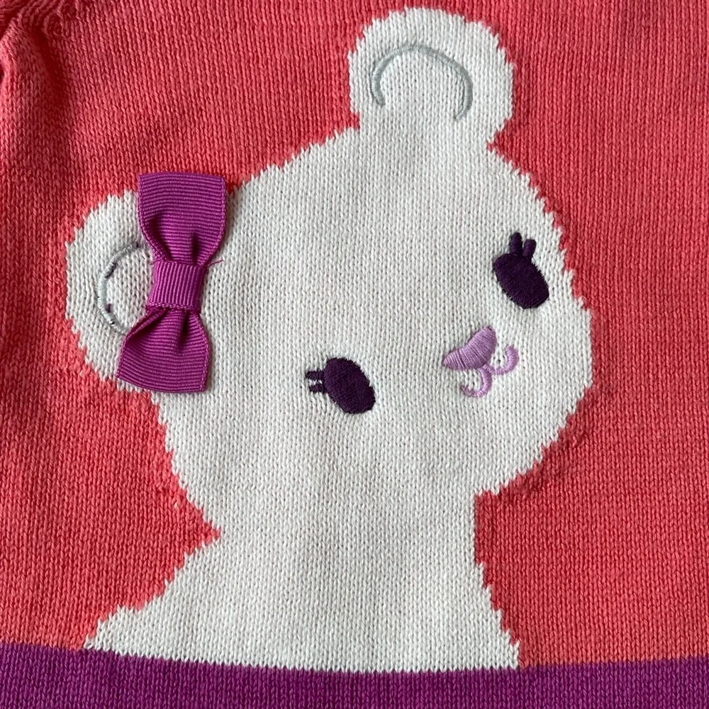 Gymboree Snow Bear Knitted Dress 100% Cotton size  Baby 3-6 month